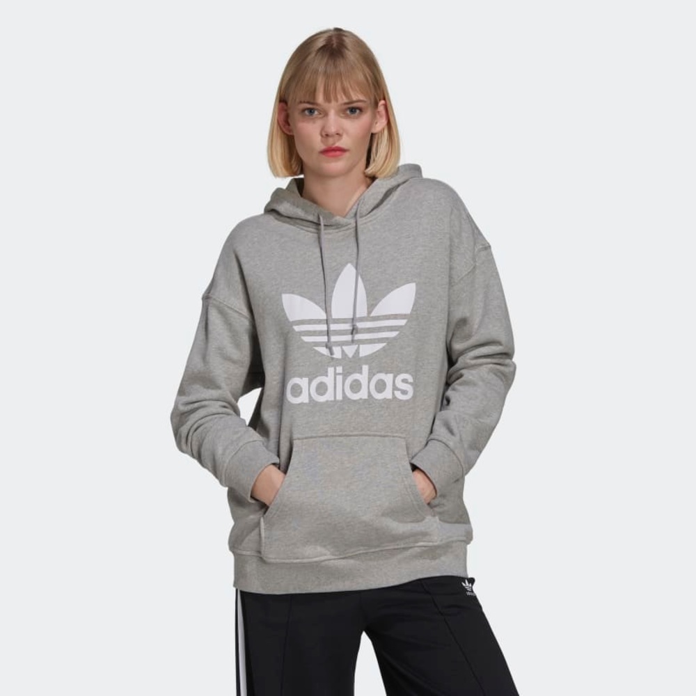 Adidas size SMALL grey heather hoodie/ sweatshirt - oversized